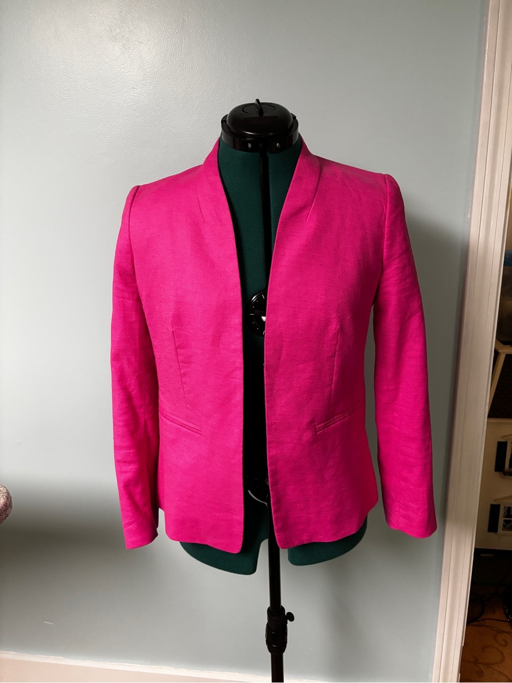 J. Crew Vibrant Pink Open-Front Blazer